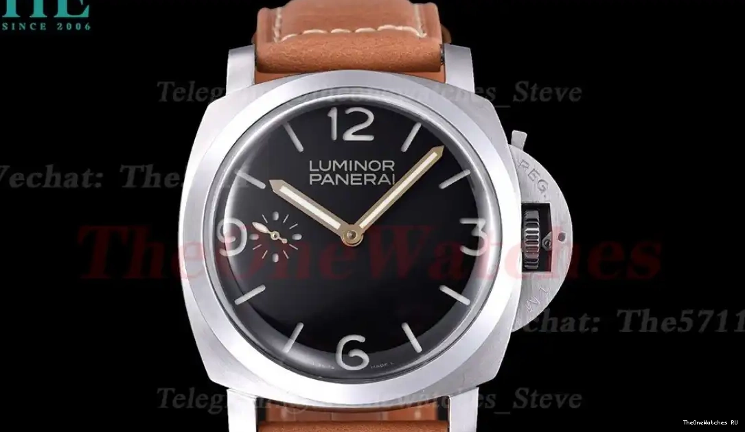 SS HWF A6497 Luminor Brown Dial LE 47mm Pam1080 0228