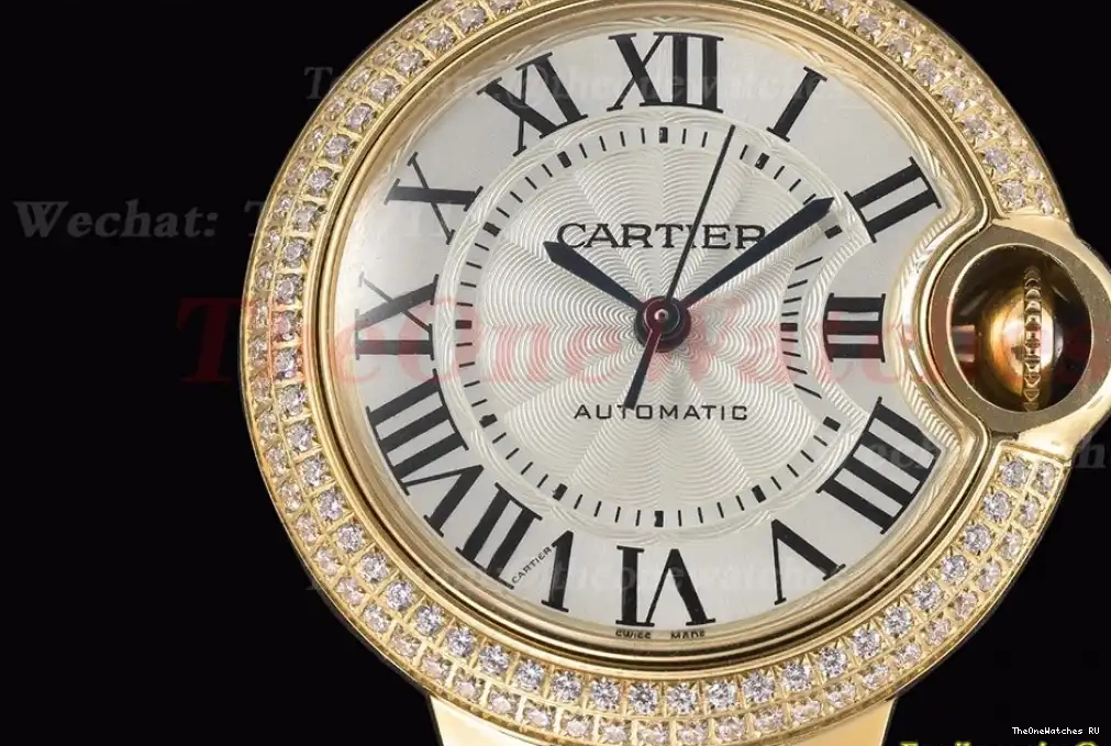 White Cartier Dia GDF De YG Ballon Bleu LE Dial 33mm NH05 0228