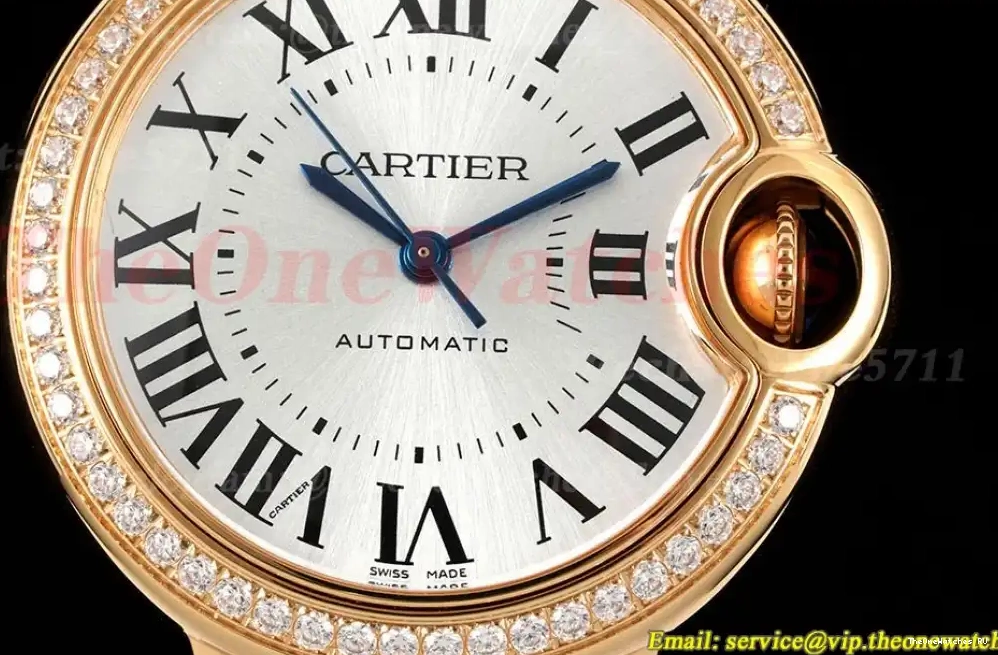 Ladies RG RG A076 Wht Dia 3KF Cartier Ballon 33mm De Bleu 0228