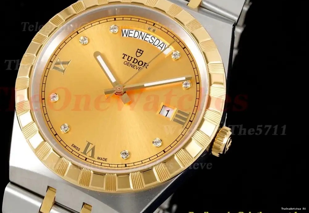 Day-Date Dia Royal 41mm YG V7F SS A2824 Gold 0228