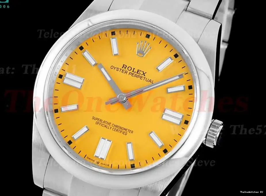 JDF VR3230 SS 124300 Stk Oyster Yellow 41mm Perpetual SS 0314