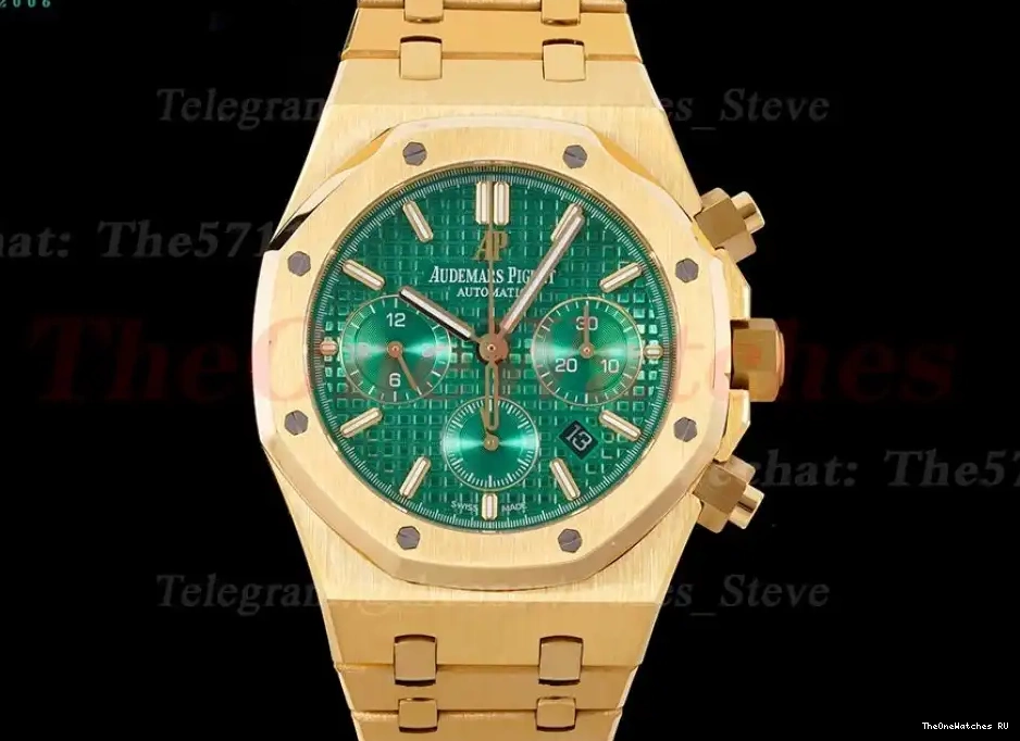 Royal YG Green YG Chrono Oak A7750 IPF Dial 26331 0316