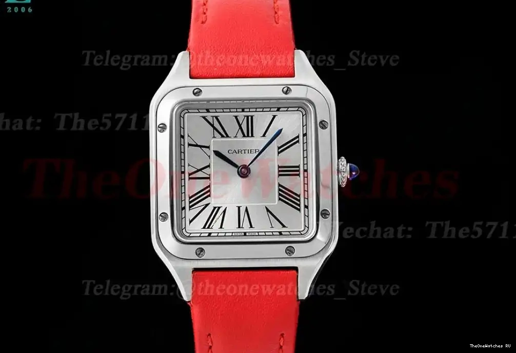 AF LE Quartz Dumont Red Silver Santos SS Dial 0310