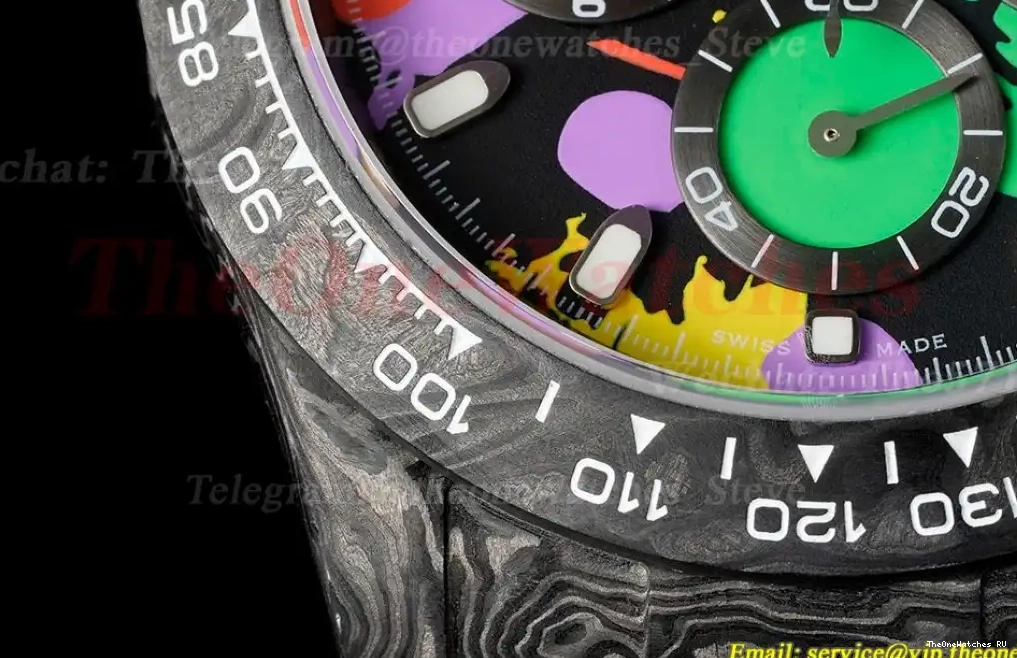 Colorful Carbon NY 40mm SA4130 QF Daytona Dial Graffiti DIW 0304