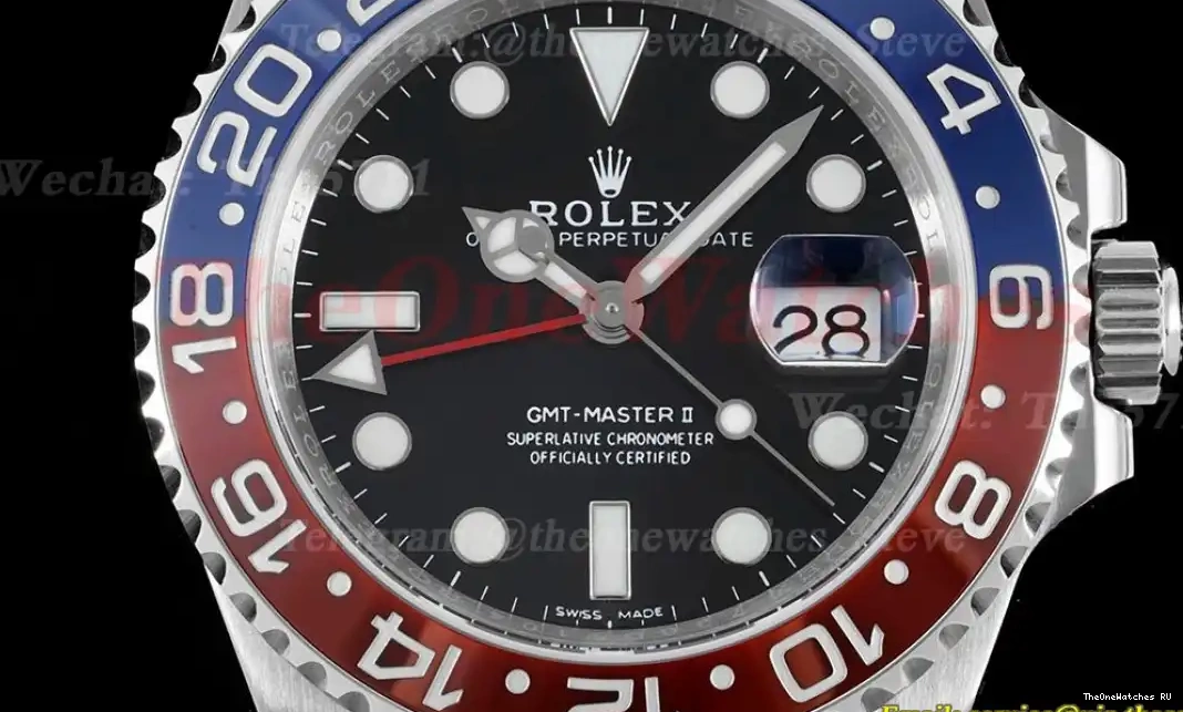 40mm Oys Red SS SS APF 116719BLRO VR3186 Master II GMT Blue 0308