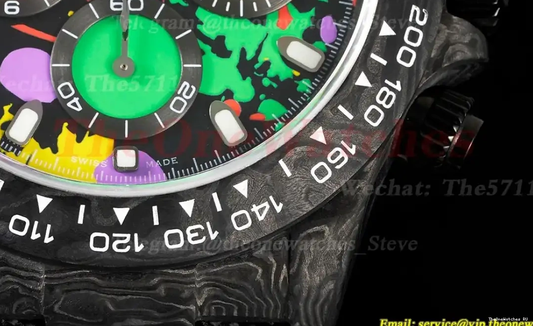 Colorful Carbon NY 40mm SA4130 QF Daytona Dial Graffiti DIW 0304