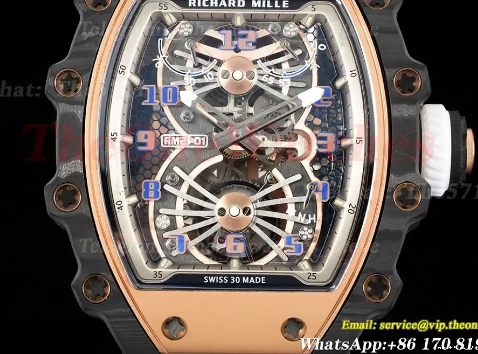 Skeleton with Rubber RM21-01 RMF strap Dial Tourbillon White Transparent 0306