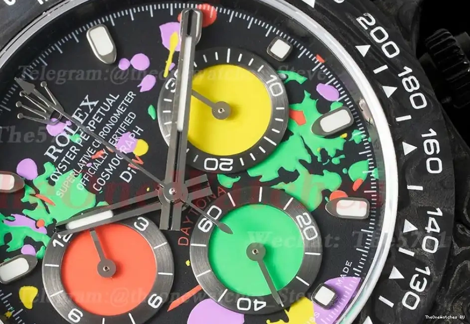 Colorful Carbon NY 40mm SA4130 QF Daytona Dial Graffiti DIW 0304