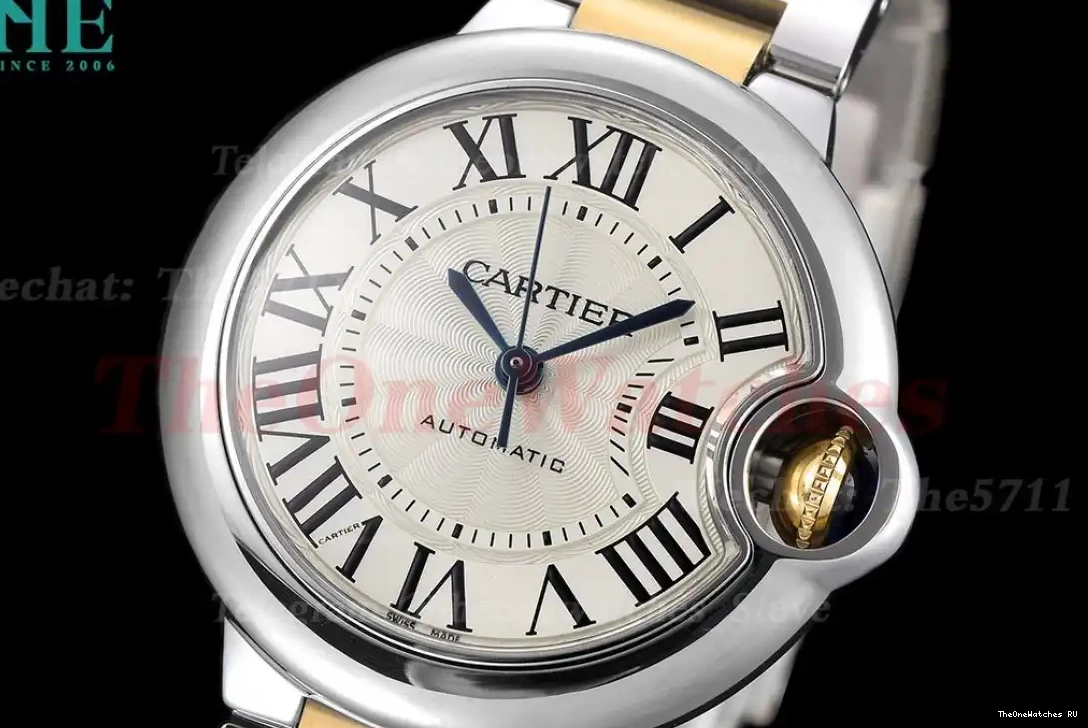 De NH05 Cartier YG GDF 33mm Ballon SS Bleu Silver Oyster Dial 0308