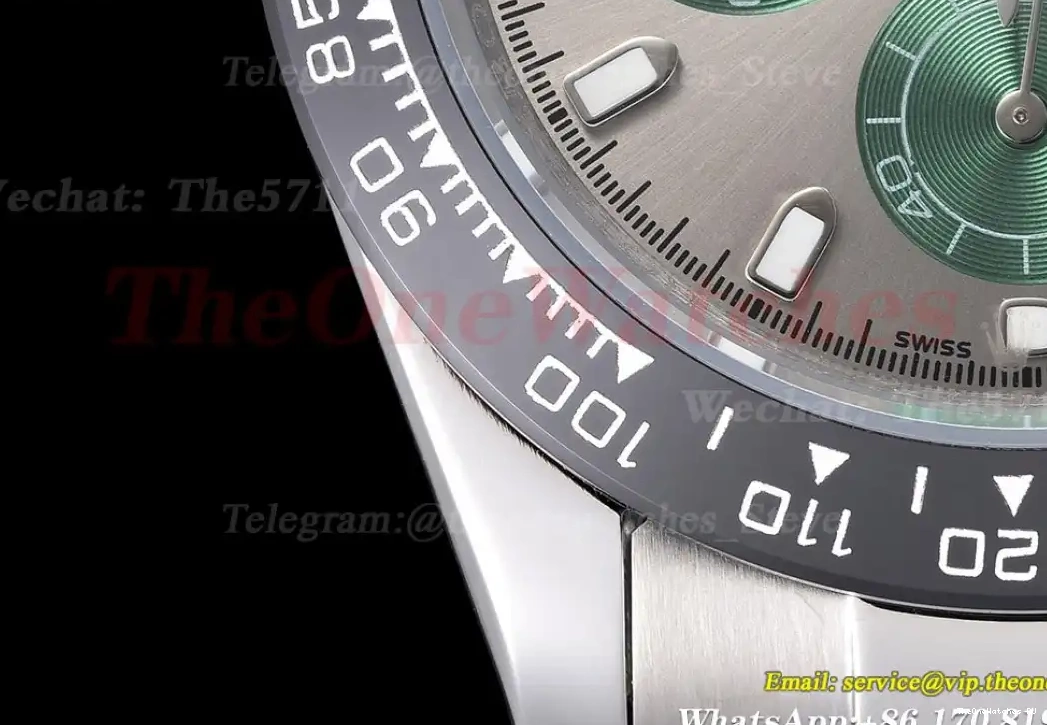 Grey SS Daytona A3836 Green GDF SS 40mm 0316