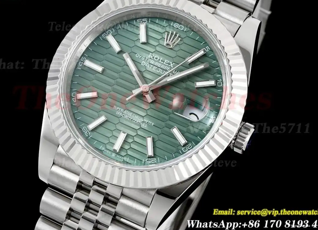 Dial SS Datejust GMF 126334 SS VR3235 41mm Green Textured 0301