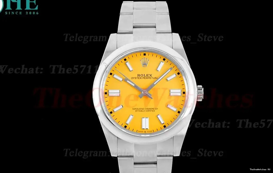 JDF VR3230 SS 124300 Stk Oyster Yellow 41mm Perpetual SS 0314