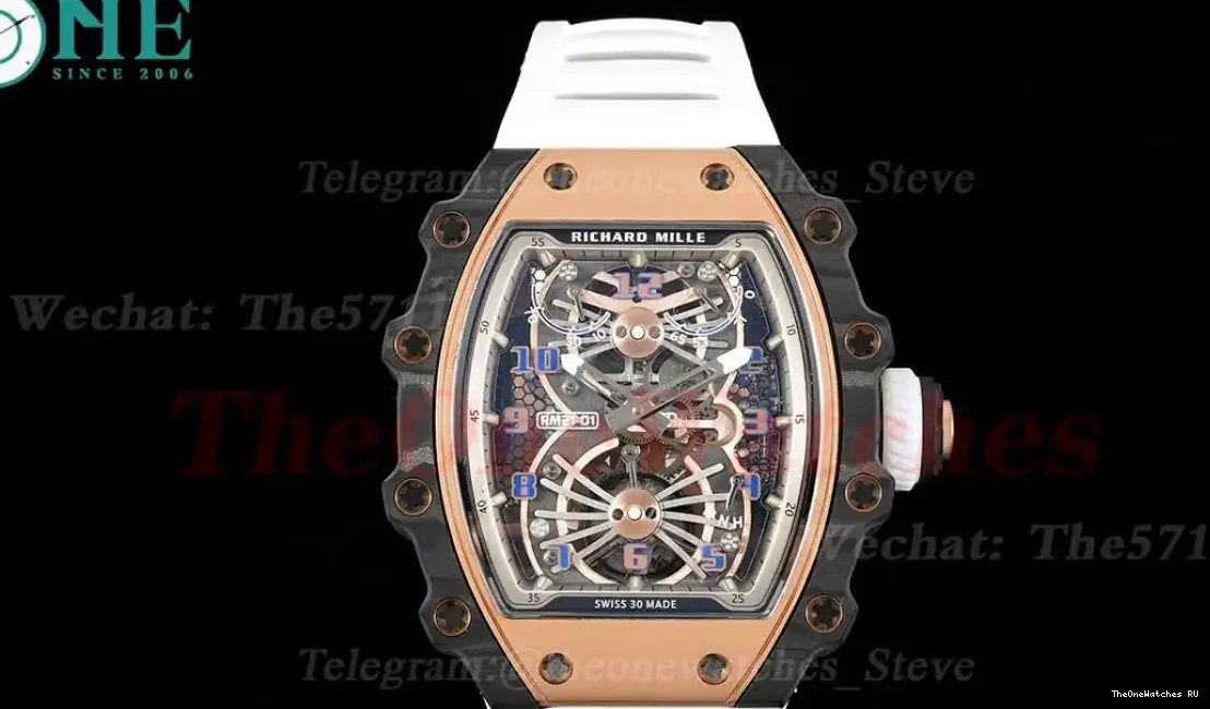 Skeleton with Rubber RM21-01 RMF strap Dial Tourbillon White Transparent 0306