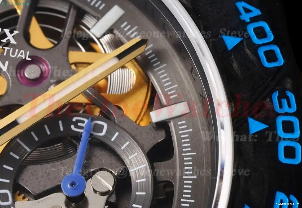 RU Daytona 40mm Skeleton N6F DD4130 Blaken DLC Dial 0302