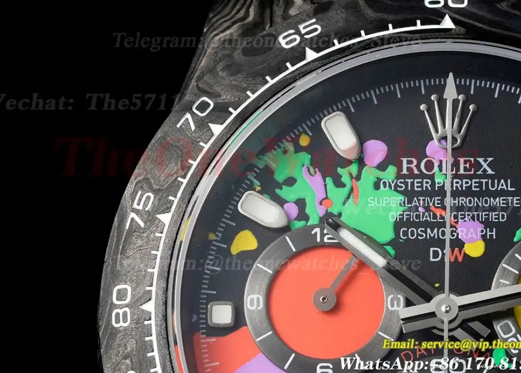 Colorful Carbon NY 40mm SA4130 QF Daytona Dial Graffiti DIW 0304