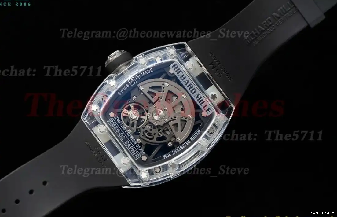 on Skeleton RMF Dial RM035-02 Strap RMAL1 Black 0316