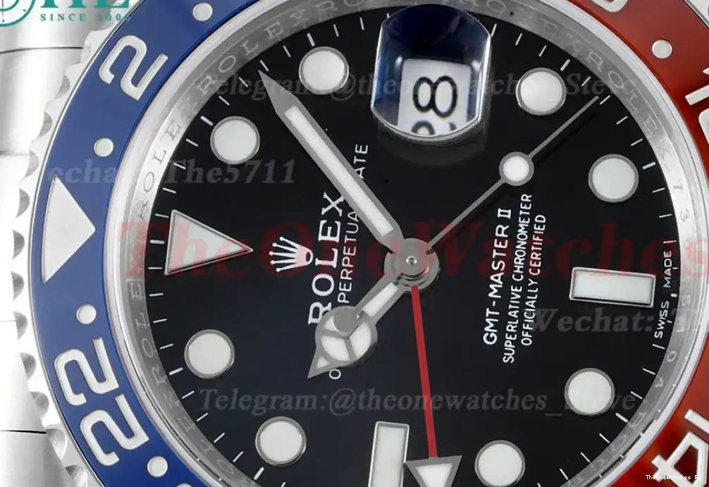 40mm Oys Red SS SS APF 116719BLRO VR3186 Master II GMT Blue 0308