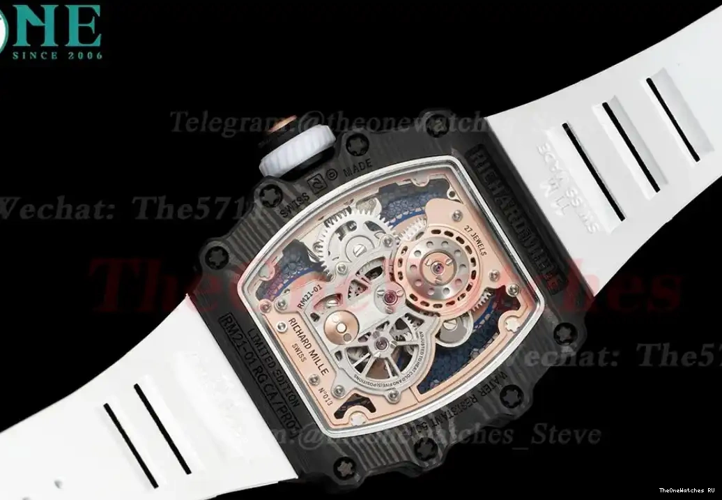 Skeleton with Rubber RM21-01 RMF strap Dial Tourbillon White Transparent 0306