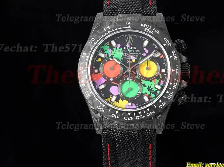 Colorful Carbon NY 40mm SA4130 QF Daytona Dial Graffiti DIW 0304