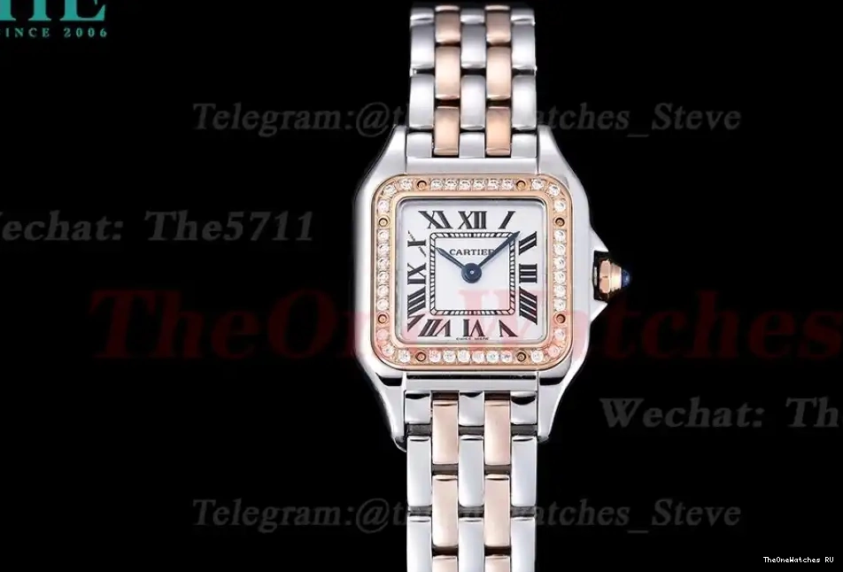 Panthere RG Dial Ladies Dia De Swiss Secrete White SS Qtz 8848F 22mm 0320
